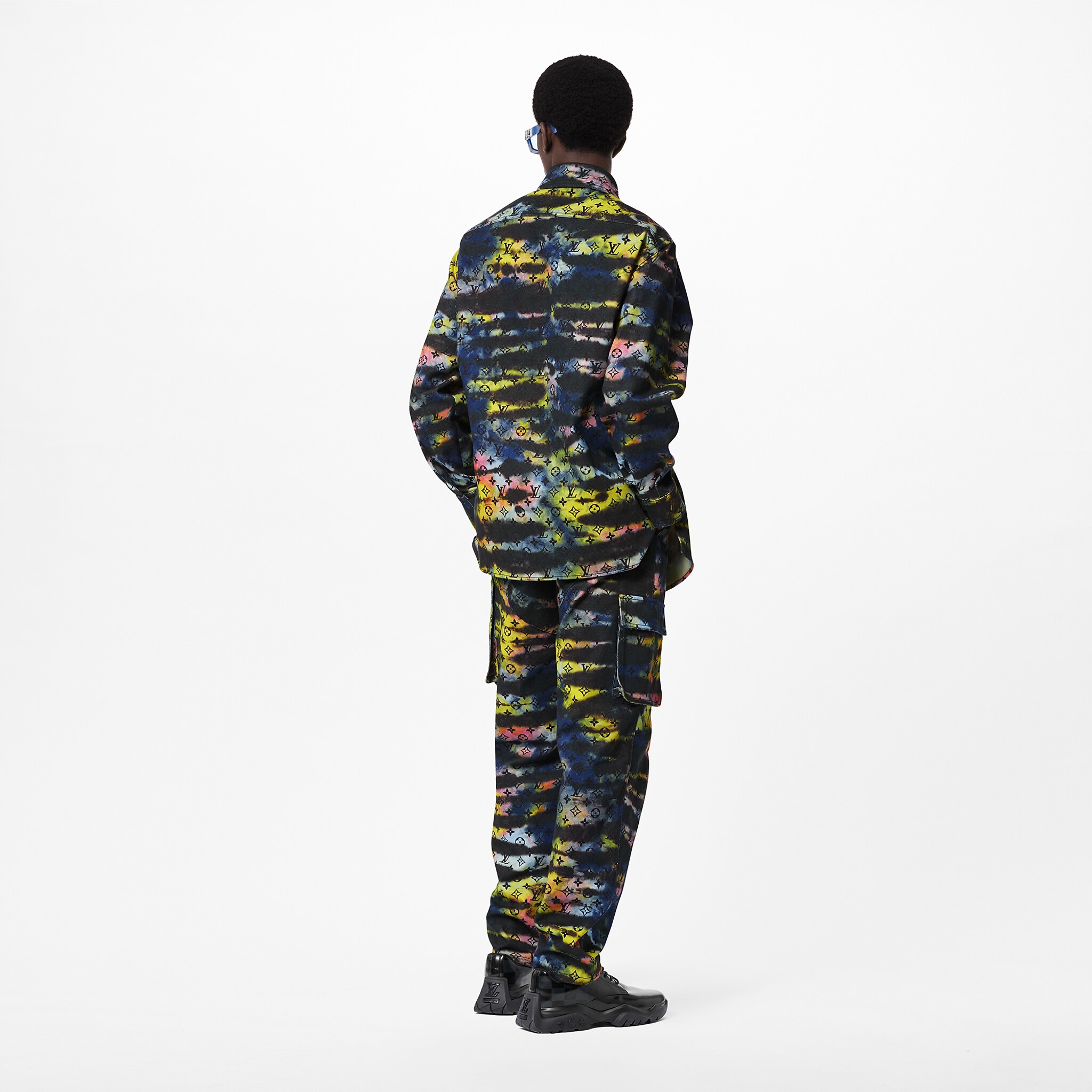 Printed Monogram TieDye Denim Shirt Men ReadytoWear LOUIS